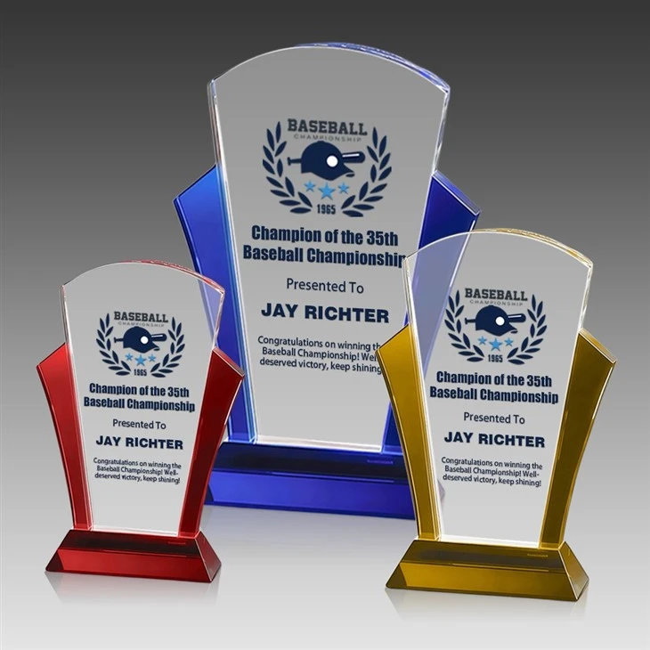 Crystal Plaque Sports Baseball Trophy factory